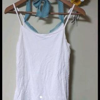 急募🔊 ◀️ジ エンポリアム▶️リボン ドット グリーン系 フリフリ キャミソールM❓の画像