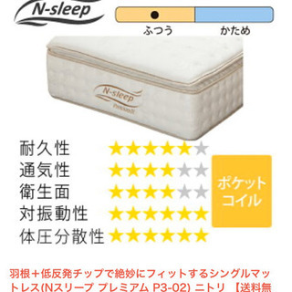 ★美品★ニトリNスリーププレミアム最高ランクP3-02  フレー...
