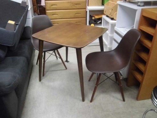 南12条店 ダイニングテーブル 食卓テーブル 椅子2脚セット ブラウン 幅750mm