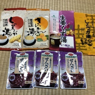 しょうが湯　きんかん湯　生姜くず湯　ぜんざい