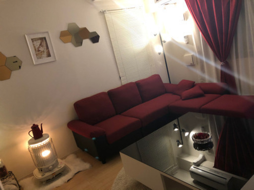 再投稿　ソファ　RED×BLACK