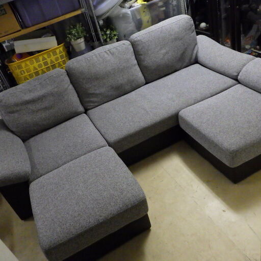 ニトリ 3人掛け　大型カウチ ソファ　オットマン付き クッション取外可 札幌市内限定配送 店舗受け渡し可能