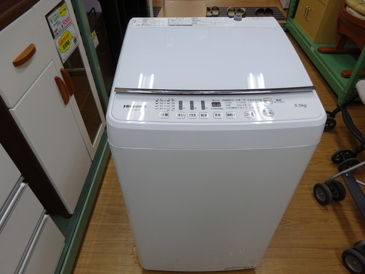 【リサイクルサービス八光　田上店　安心の３か月保証　配達・設置OK】ハイセンス 全自動洗濯機 （洗濯5.5kg） HW-G55A-W ホワイト　　年式 ２０１８年製