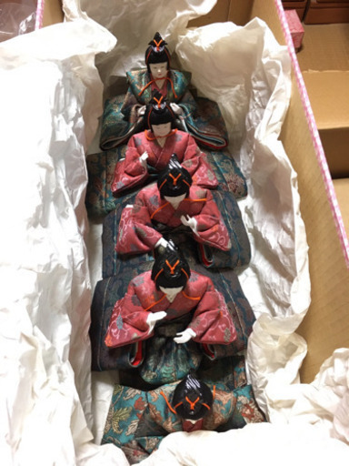 京雛一五人揃(七段)飾　京雛人形・雛壇一式セット　ひな人形　お雛様　日本人形　古美術　骨董品