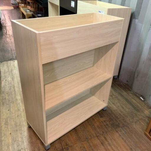 中古 店舗近郊送料格安 対面式多目的収納棚 マガジンラック 魅せる収納 本棚 子供部屋 リビング 幅80cm×奥35cm×高101cm