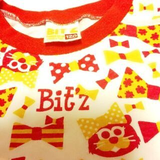 120cm『BITZ』Aラインネコ柄トレーナー & ピンク水玉レッグウォーマー３点セットの画像