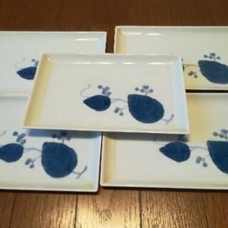 四角い葉っぱの和皿　5枚