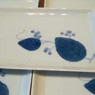 四角い葉っぱの和皿　5枚の画像