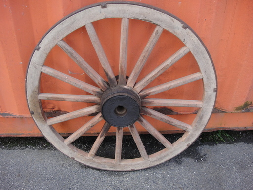 93 大八車の車輪②　木製　アンティーク　オブジェ【モノ市場安城店】125