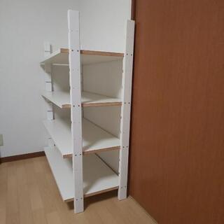 木製 ホワイト ラック 棚 サイズ調整可能の画像