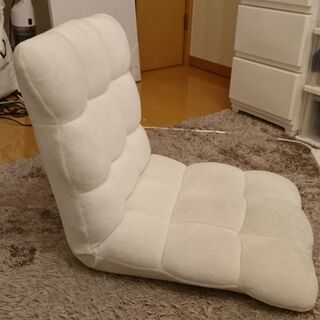 座椅子 リビングチェア イス リクライニング ホワイト