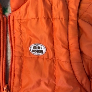 ミキハウス　100cm ジャンパー　オレンジ　リバーシブルの画像