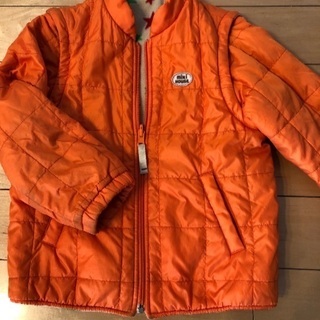 ミキハウス　100cm ジャンパー　オレンジ　リバーシブル