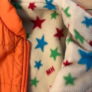 ミキハウス　100cm ジャンパー　オレンジ　リバーシブルの画像