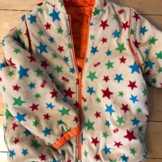 ミキハウス　100cm ジャンパー　オレンジ　リバーシブルの画像