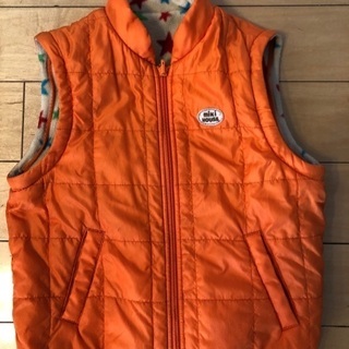 ミキハウス　100cm ジャンパー　オレンジ　リバーシブルの画像