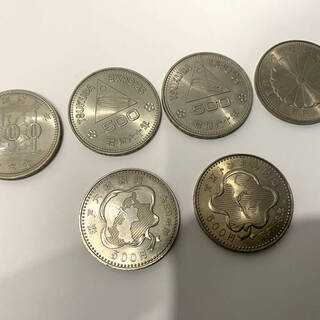 昭和の記念硬貨14枚セット（昭和39年東京五輪、大阪万博、天皇御在位など）の画像