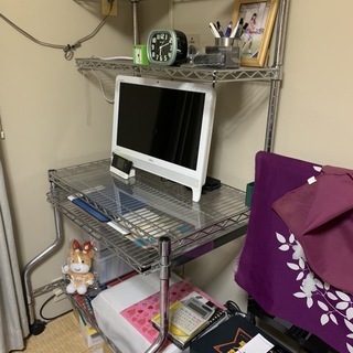パソコン用　メタルラック　デスク　美品