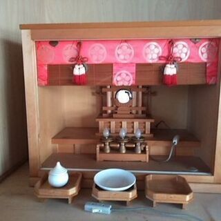★神棚　お社　御簾　灯明　天理