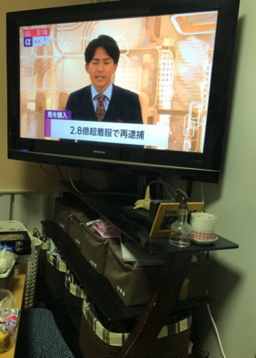 《取引中》日立　wooo 録画付き　42v  テレビ台付