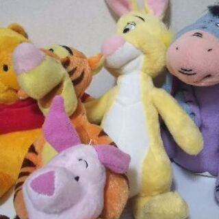 くまのプーさんと仲間たちのぬいぐるみ 5体フルセットの画像