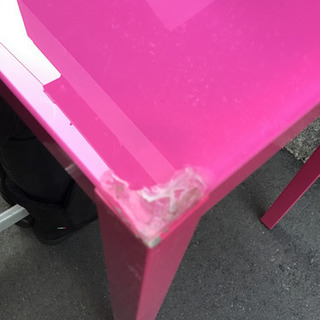 フランフランのガラスコンソール(ピンクのテーブル)　二台の画像