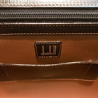 【美品】dunhill ブラックレザー クラッチバッグの画像