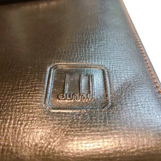 【美品】dunhill ブラックレザー クラッチバッグ