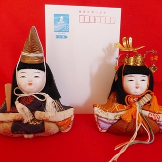 ひな人形　十五人揃セット　専用ガラスケース付き　きめこみ人形の画像