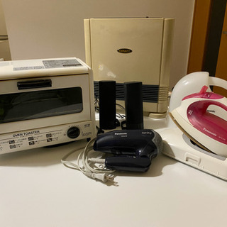 [まとめて]トースター、ドライヤー、アイロン、小型ストーブ、アイロン