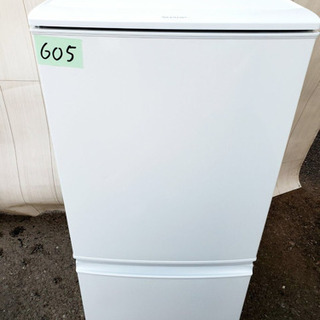 605番 SHARP✨ ノンフロン冷凍冷蔵庫❄️ SJ-14Y-W‼️