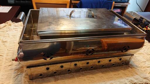 210208★SOLD OUT★おでん鍋（業務用）【中古／美品】LPガス　ステンレス　6仕切り　店舗用　おでんウォーマー