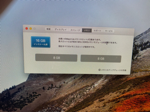 Apple iMac 21.5インチ  メモリ 16GB Late 2013