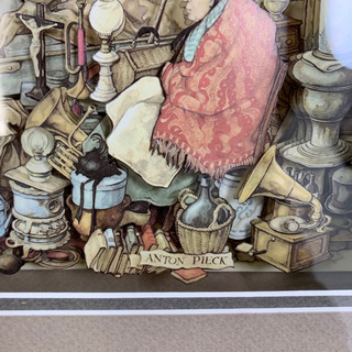 中古 ■ANTON PIECK アントンピック シャドーボックス ３D立体画 額付きの画像