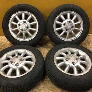 【DUNLOP ENASAVE EC202 155/65R13】夏タイヤ 4本【スズキ 純正ホイール ラパン 13インチ 4J4HPCD100+45】(TD210) クレジットカード QR決済可能