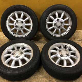 【KUMHO SOLUS KH17 155/65R13】夏タイヤ 4本【スズキ 純正ホイール ラパン 13インチ 4J4HPCD100+45】2014年製 (TD209) クレジットカード QR決済可能