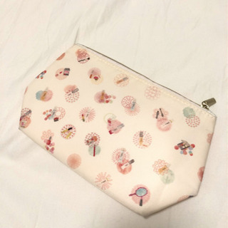 FANCL ファンケル ポーチ レア コスメ柄 未使用 美品 綿入り フワフワの画像