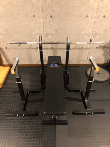 トレーニング豪華5点セット✨ ベンチプレス バーベル プレート計90kg！ プレートラック セーフティラック 筋トレ