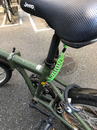 引き取りjeep折りたたみ自転車 20インチ カーキ　オリーブ