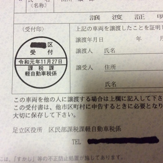 登録書類再交付します 50cc〜125cc