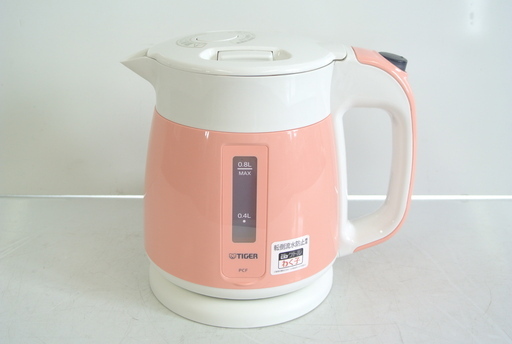タイガー コンパクト 電気ケトル わく子 容量0.8L コーラルオレンジ 給湯ロック ワンタッチ着脱ふた PCF-G080