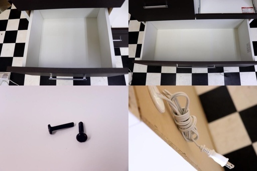 ⑥レンジボード　食器棚　885×420×1800　ブラック＆ホワイト　キッチンボード　２分割可能　配達可能　住まい　キッチン　新生活　