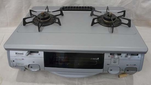 カード決済対応！20Y0073 6 Rinnai リンナイ 都市ガス用 ガステーブル KGE661FTS(SL)R RTS-660GFTS-R 2010年製　中古