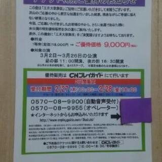 歌舞伎座  三月大歌舞伎 チケット特別優待割引券