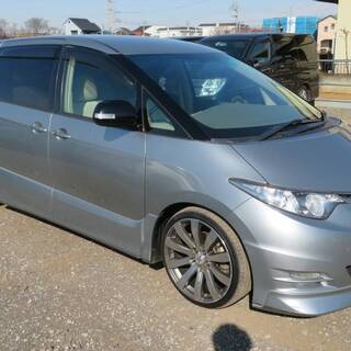 エスティマアエラス/令和2年10月/アルパイン8インチナビ/地デジ/CD/DVD/フリップダウン/両側パワースライド/ローダウン/社外19インチAWの画像