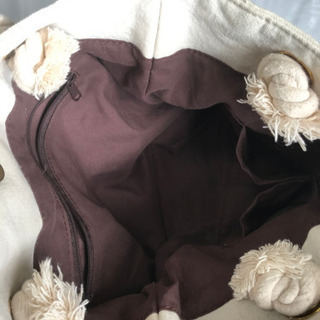 トートバッグ ピンク 3ポケット付きの画像