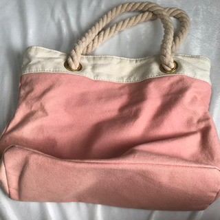 トートバッグ ピンク 3ポケット付きの画像