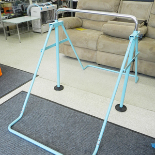 キッズ鉄棒 室内用 高さ5段階 水色 運動器具 子供用鉄棒 折り...