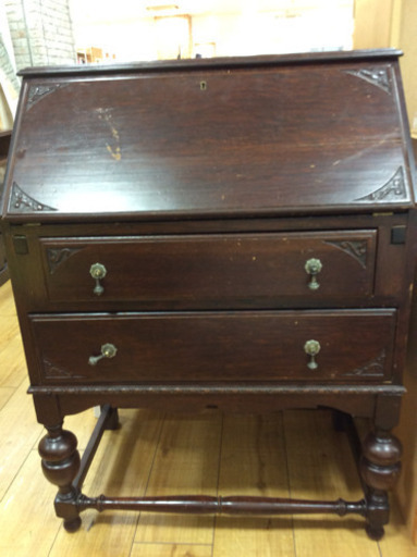 ヴィンテージライティングビューロー lamerton's  ブラウン 傷あり 鍵欠品