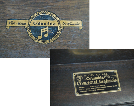 レトロ Columbia コロムビア 卓上蓄音機 No.452 vita-tonal Grafonola 動作確認済み 手回し ☆ P